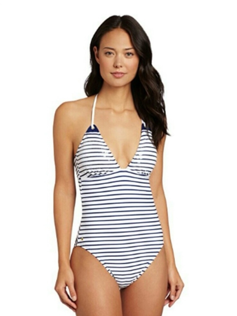 Sperry Top-Sider Yacht Clubbin’ One Piece Navy/White Swimsuit Size Large NWT